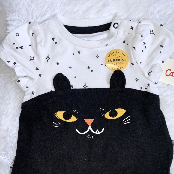 Infant Kitten Romper -black/white - Picture 5 of 7